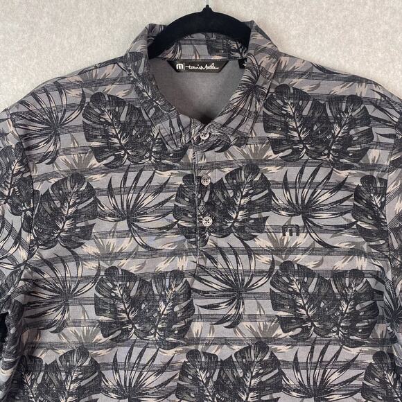 Travis Mathew Mens L Big Snow Golf Polo Shirt Floral All Over Print Cotton Blend - Picture 2 of 6